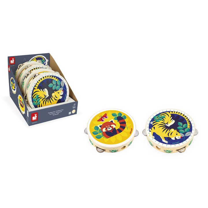 Musical Forest Tambourines Display x4 for wholesale by Janod