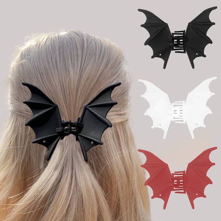 Otterware - Wholesale Hair Clip - Women's - Gothic Bat Wings Metal Claw Clip - Gold & Silver Statement15