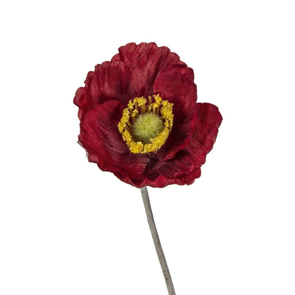 A&B Home Group Inc. - Wholesale Artificial Flowers - 4x2x24" Red Faux Poppy Spray - Red1