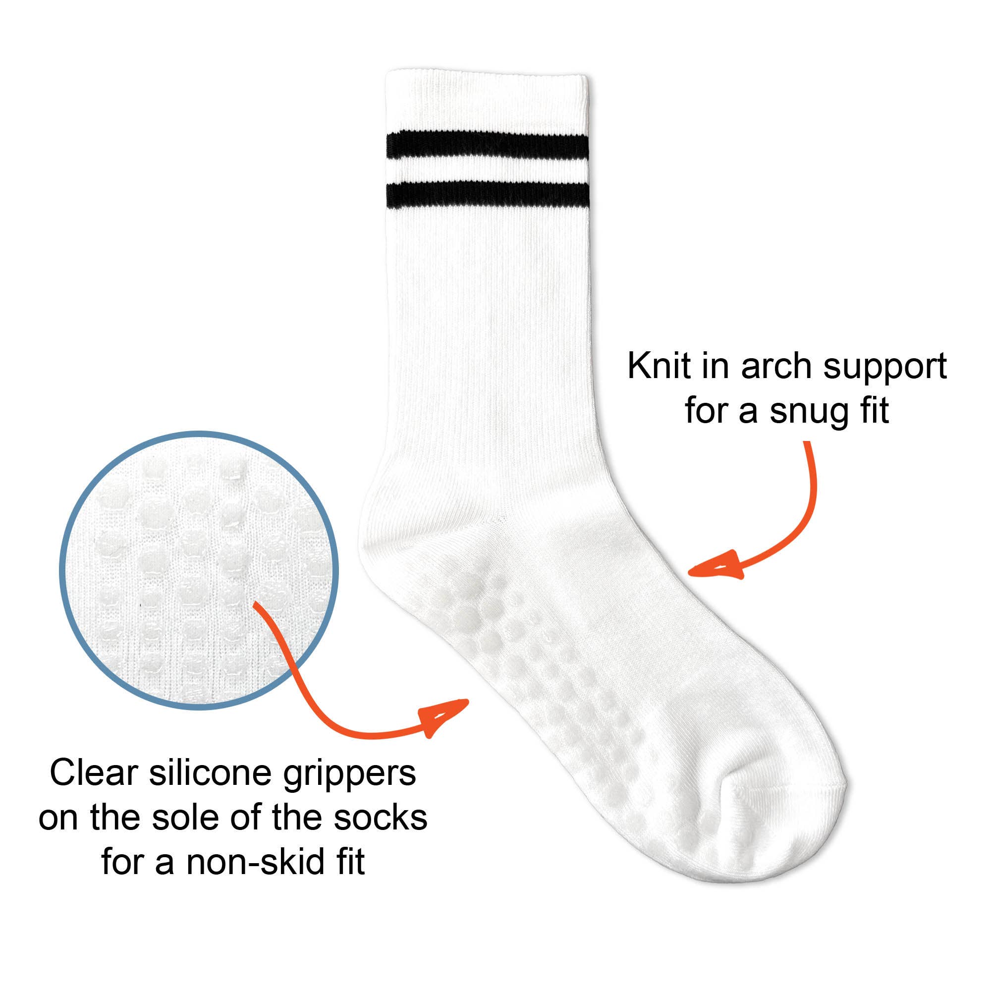 Sockprints - Wholesale Socks - Unisex - Custom Printed Striped Crew Socks with Gripper Soles2