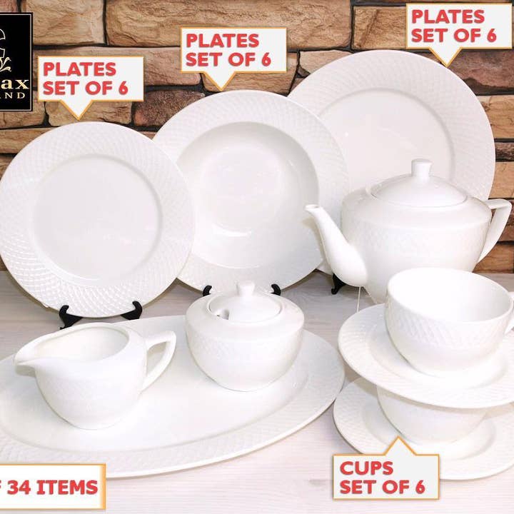 Julia Fine Dinning 34 Piece Entertaining Set for 6 for wholesale by WILMAX USA