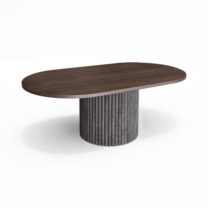 Now's Home - Wholesale Coffee Table - OVAL COFFEE TABLE WALNUT WOOD EFFECT 110X60XHT40CM SIERRA