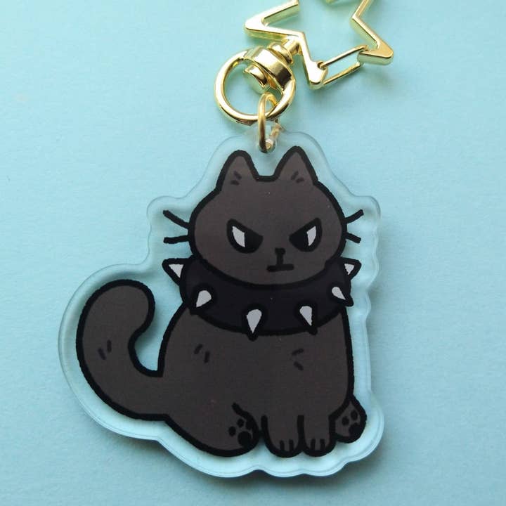 Bad Kitty Keychain (Black Cat) for wholesale by crowlines