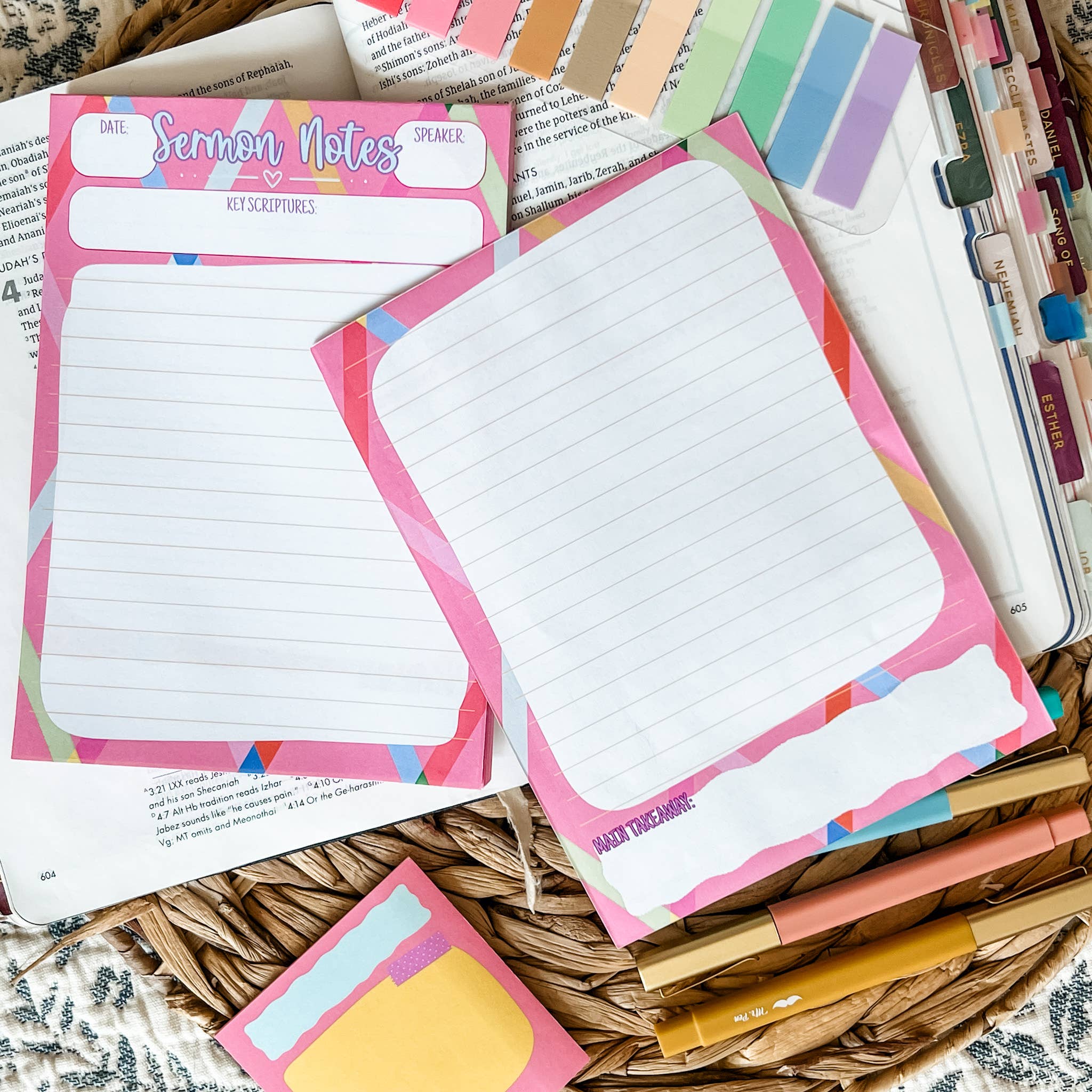 Saving Grace Print Shop - Wholesale Notepad - Bright Sermon Notes Double-Sided 5x7 Notepad=1