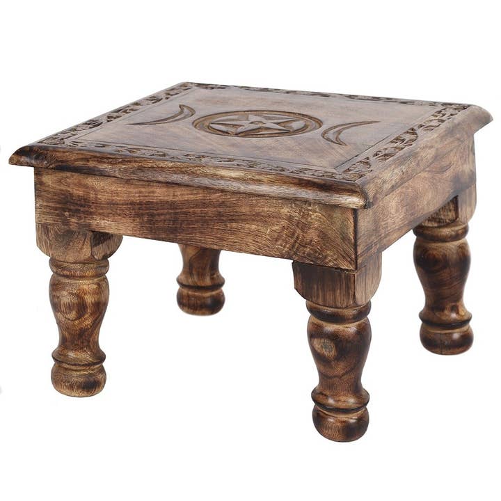 Something Different Wholesale - Wholesale Side Table - Triple Moon Altar Table with Detailed Border1