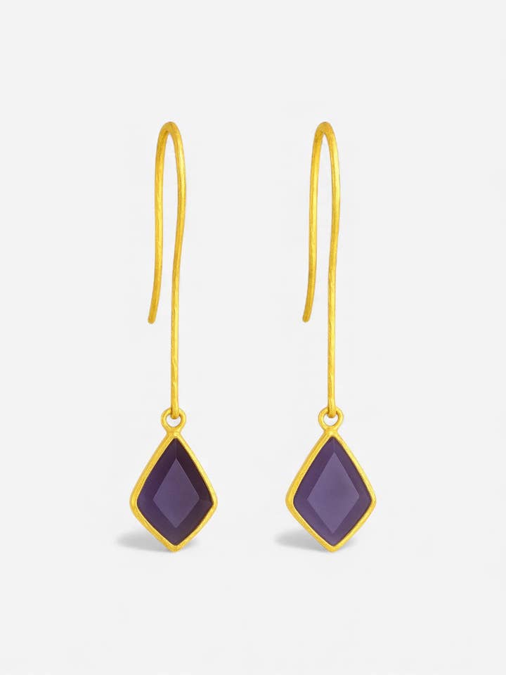 Alma purple earrings for wholesale by Woonder