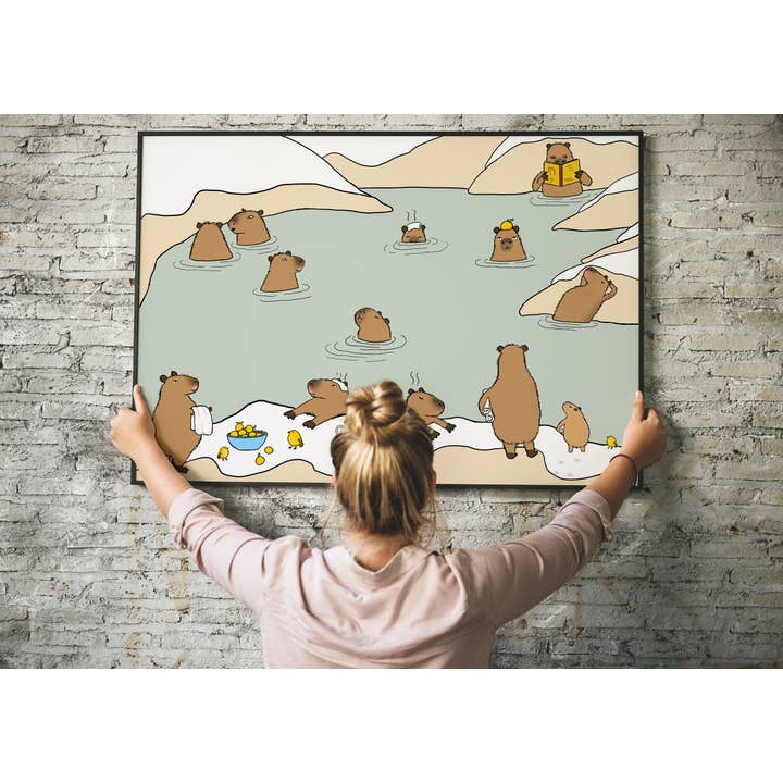 Lemon Zesty – Impressão artística por atacado – Impressão artística de fontes termais fofas de capivara1