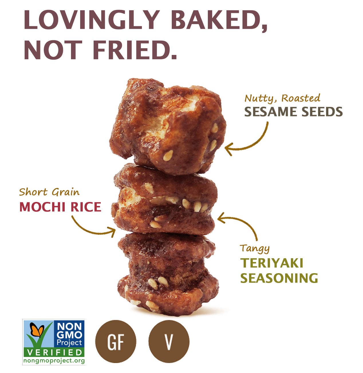 SPI West Port Inc. - Wholesale Puffed Rice Treat - Mochi Rice Nuggets - Teriyaki (2.47 oz./70g Bag)1