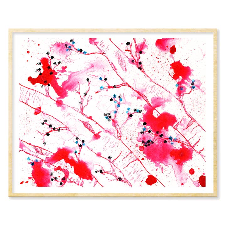 Kersenbloesems in roze kunstprint voor wholesale door Tamara Garvey Illustration