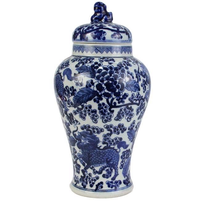 The Enchanted Home - Wholesale Decorative Jar - Floral Lion Jar
