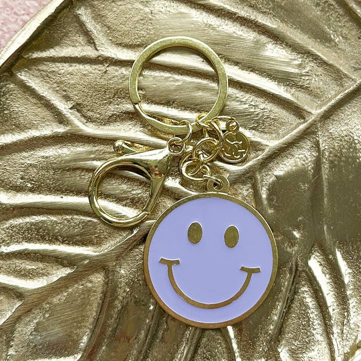 Porta-chaves Smiley | Roxo por atacado de STATIONERY & GIFT