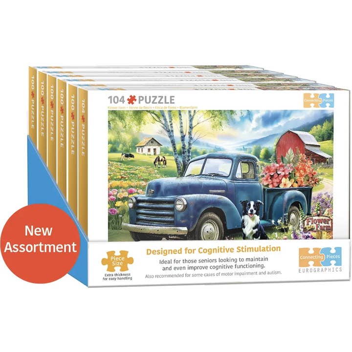 Connecting Pieces 104pc New Assortment (6 pack PDQ) for wholesale by Eurographics Puzzles USA