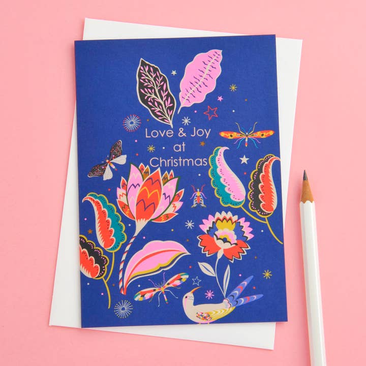 Love & Joy at Christmas Holiday Card for wholesale by Elvira.v.v.Designs