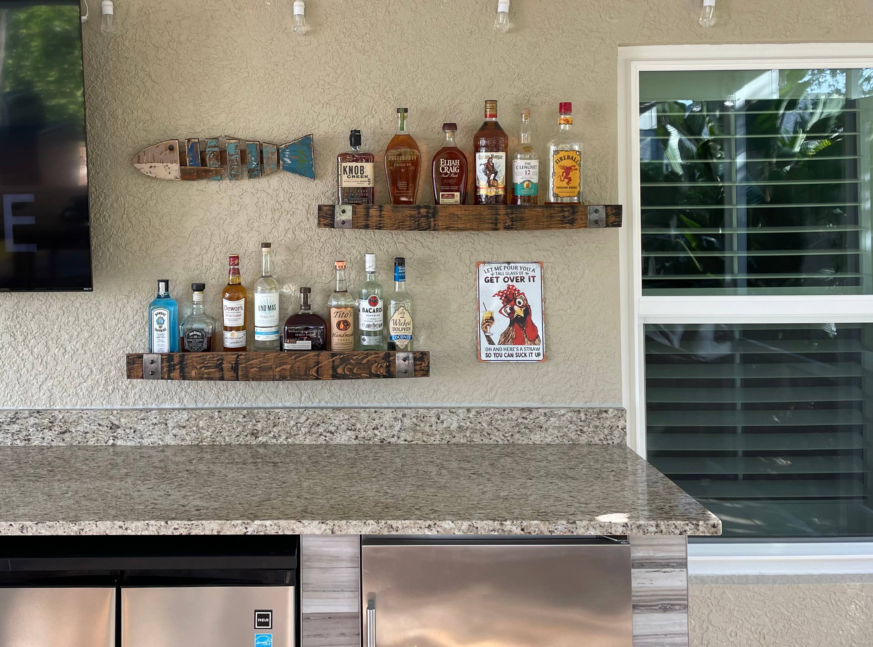 Whiskey, Wine & Design - Wholesale Wall Mounted Shelf - FLOATING LIQUOR SHELF from Whiskey Barrel7