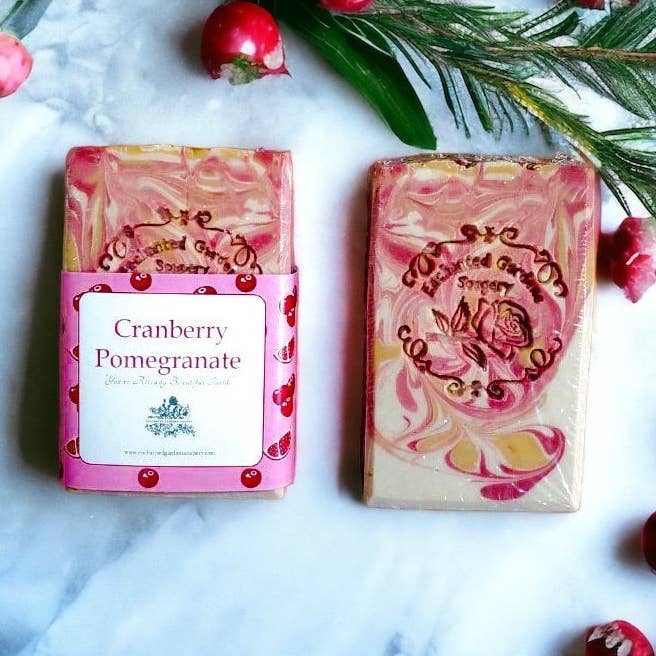 Cranberry Pomegranate Soap for wholesale by Enchanted Gardens Soapery