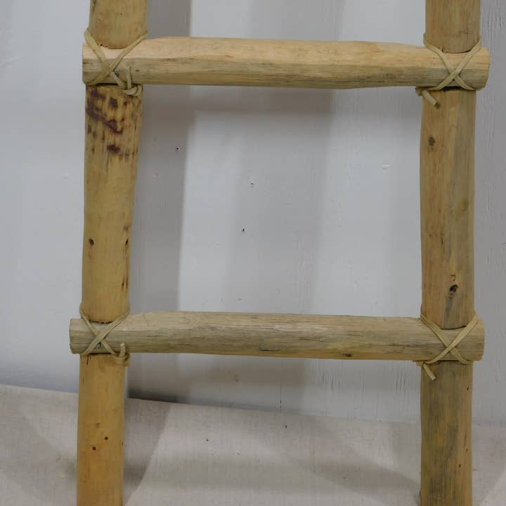 My Amigos Imports - Wholesale Free Standing Shelf - Great Buy-#6-Blanket Wood Kiva Ladder-Farmhouse-4ft-Rustic1
