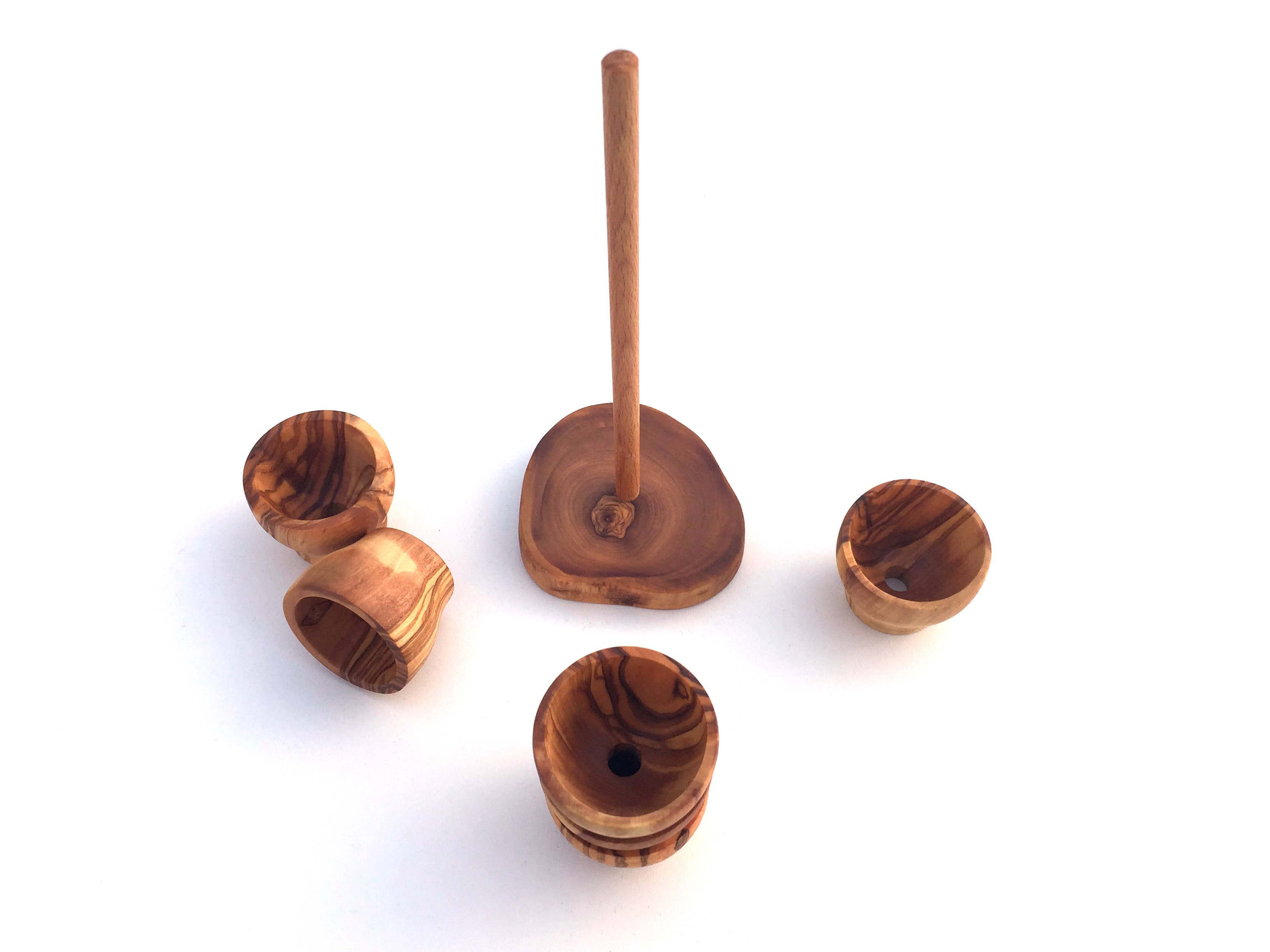 medina mood - Wholesale Egg Cup/Holder - Set of 6 egg cups and holder in a space-saving olive wood6