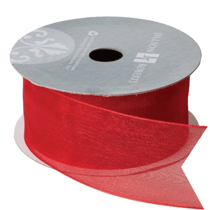 Red Ribbon - Fancy Sheer 1 1/2" for wholesale by Jillson & Roberts