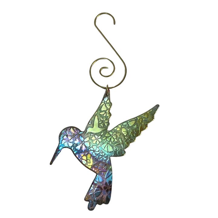 Copper Hummingbird Ornament for wholesale by Silver Borders