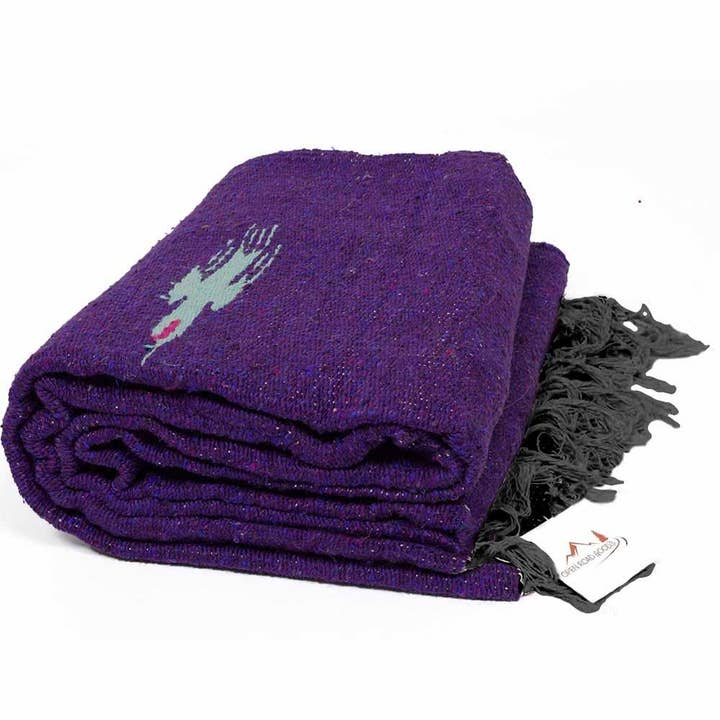 West Path - Wholesale Throw Blanket - Purple Thunderbird Mexican Blanket Baja Yoga Throw Prop