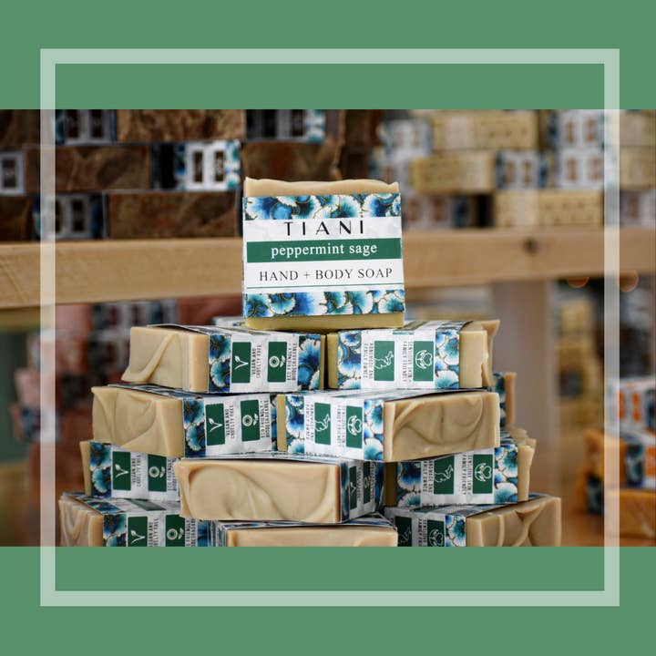 Tiani Body Care - Vente Pains de savon - Savon : Sauge menthe poivrée1