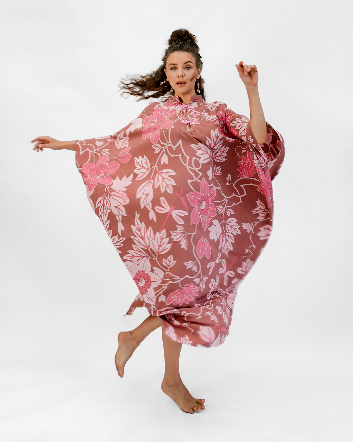 Balizen Direct from Bali - Wholesale Kaftan - Women's - NEW | High Neck Kaftan Dress | Big Passion Flower Sienna4