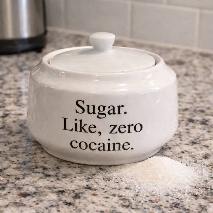 Buffalovely - Wholesale Serve Bowl - Sugar, Not Arsenic, Sugar 13oz Porcelain Sugar Bowl with Lid2