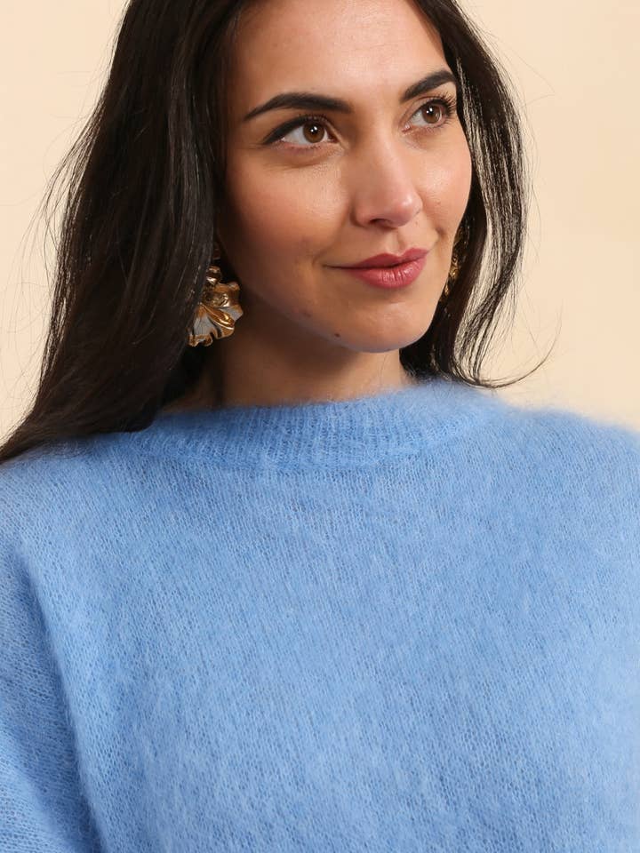 NAÏS PARIS - Vente Pull en maille – femme - PULL COL ROND EN 74% KID MOHAIR