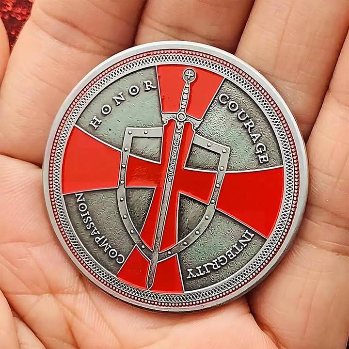 Blinkee.com, LLC - Wholesale Keepsake Coin/Token - Knights Templar Crusader Shield Token Religious Coin4