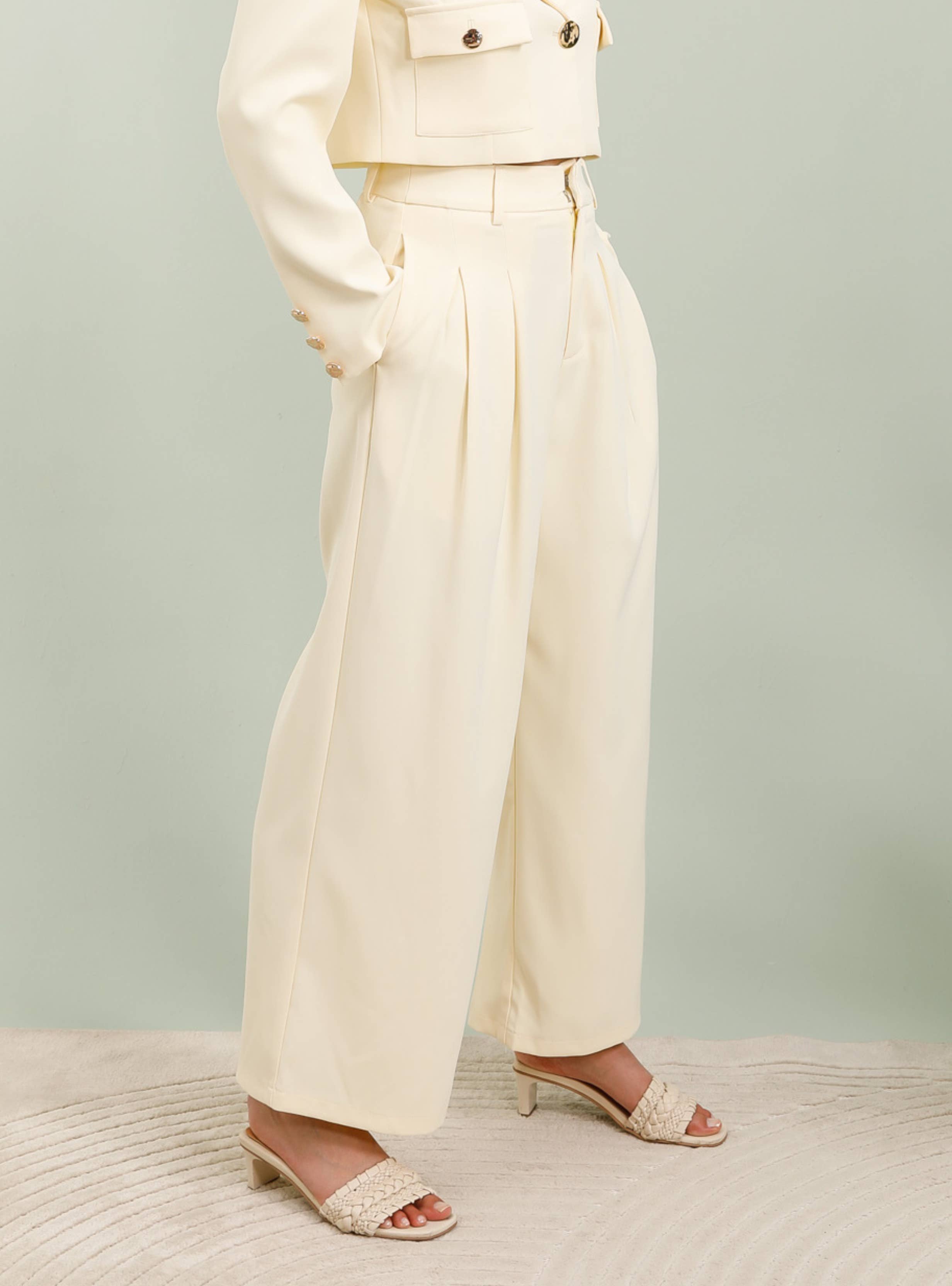 Frime - Vente Pantalon – femme - Pantalon palazzo plissé - 3170 7