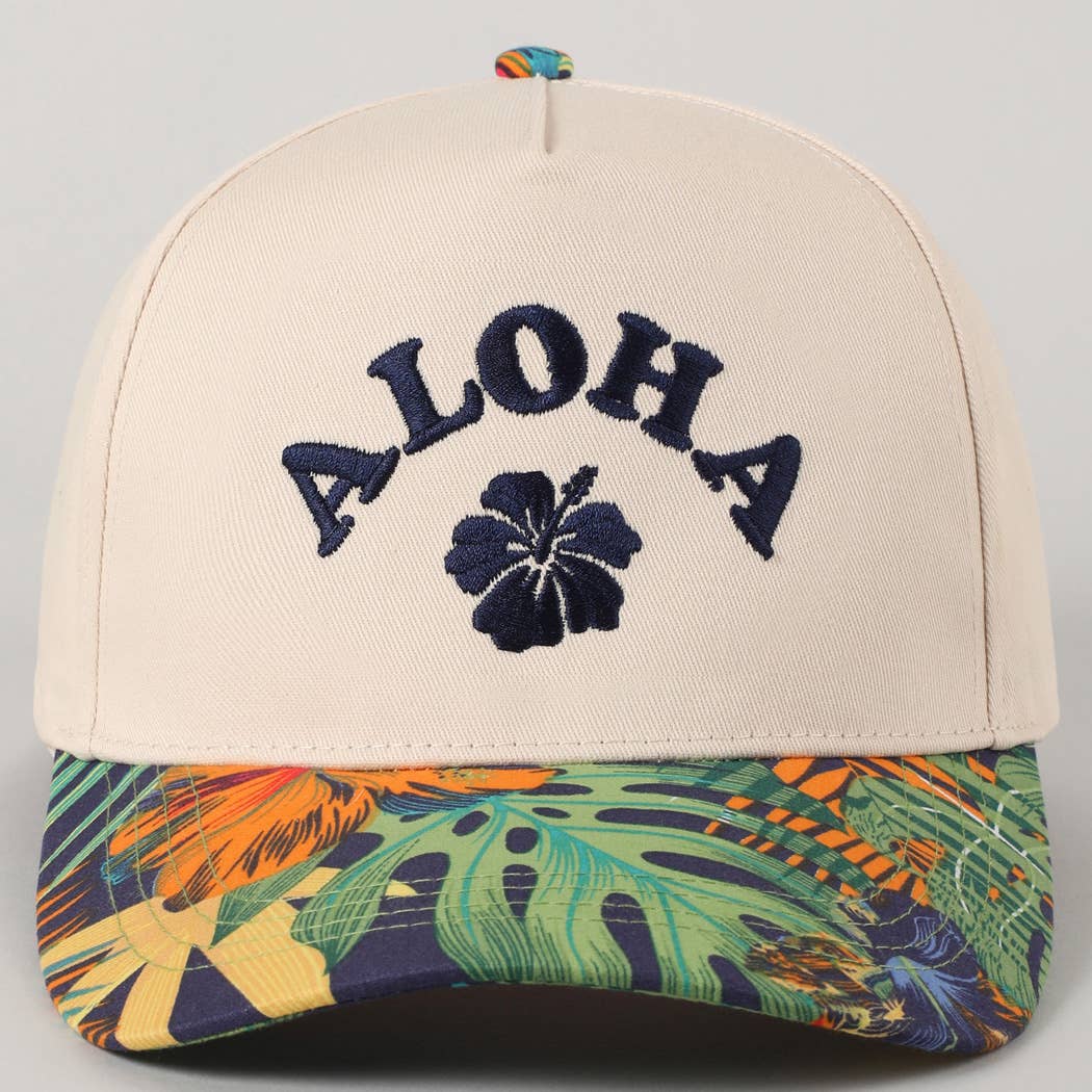 Fashion City - Wholesale Trucker Hat - Unisex - Aloha Tropical Design Embroidery Trucker Hat15