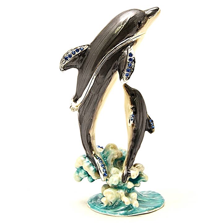 Ciel Collectables - Wholesale Jewelry Box/Organizer - Ciel Collectables Dolphin with Baby Trinket Box.