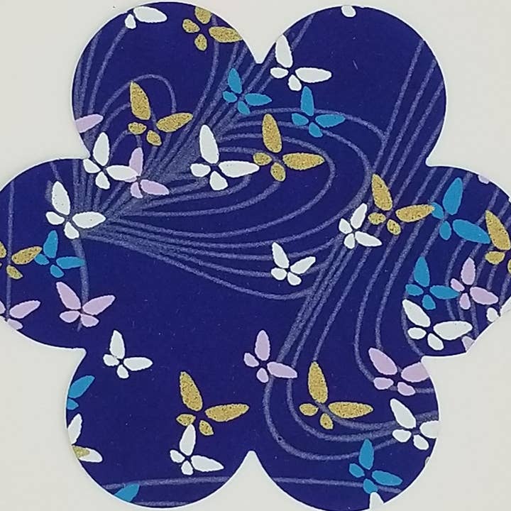 033 Butterflies on Blue Chiyogami for wholesale by Sweet Space Studio