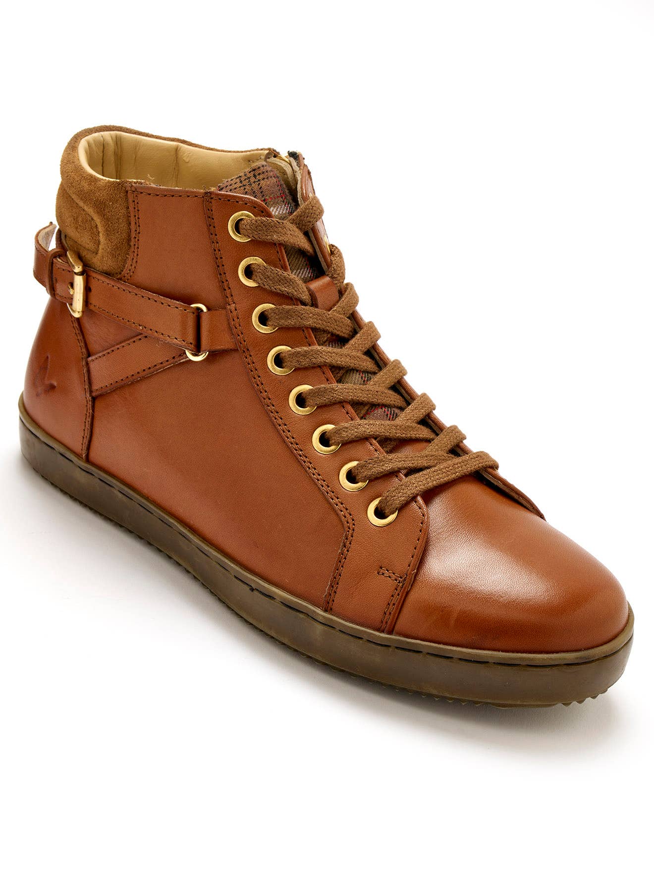 Marron Sneakers Montantes Avec Zip Et Lacets (2007786_0023) en vente sur Faire0