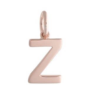 Alphabet 'Z' Charm In Rose Gold for wholesale by The Little Keepsake Company