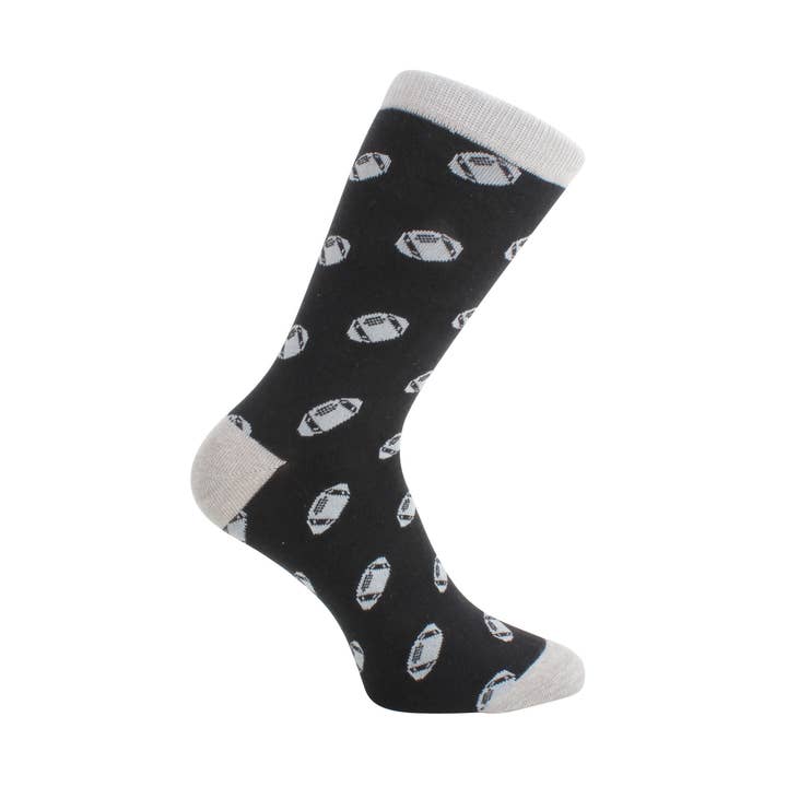 Chaussettes de rugby - Coton peigné noir et gris pour la vente par Dalaco - incorporating David Aster