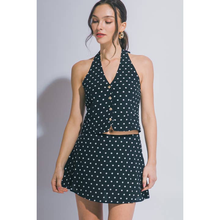 Set top e gonna a pois per la vendita all'ingrosso da parte di HiteJeans