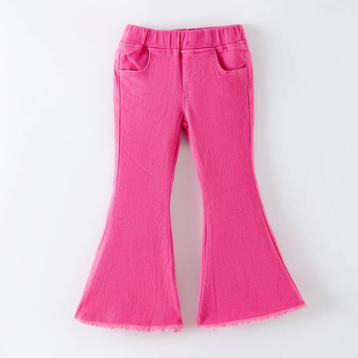 Fusées évasées en jean rose pour la vente par Clover Cottage