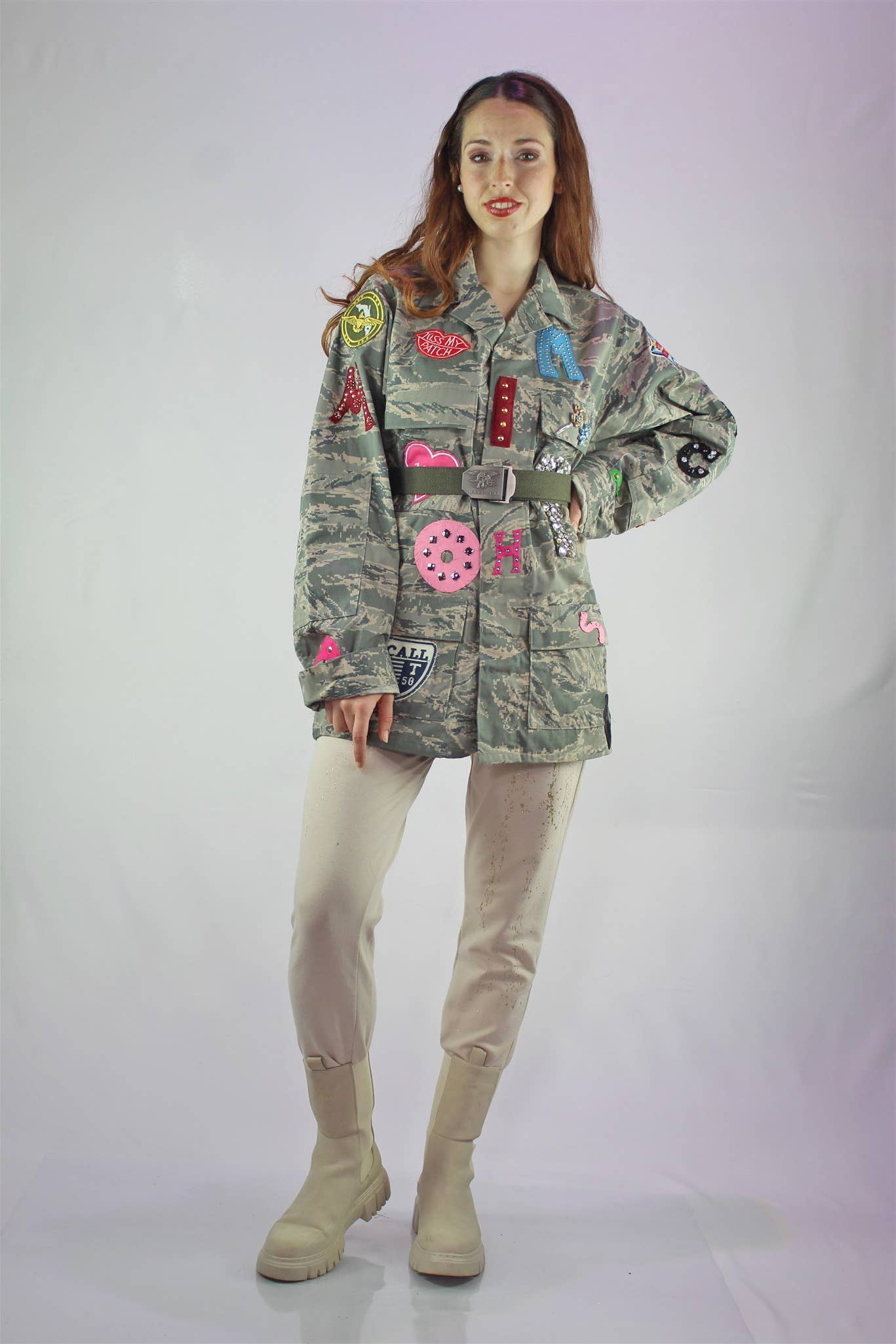 apiedinudinelparco - Wholesale Jacket - Women's - ABU USAF JACKET 2000s CUSTOM PATCH GLITTER CAMOUFLAGE LUXURY6