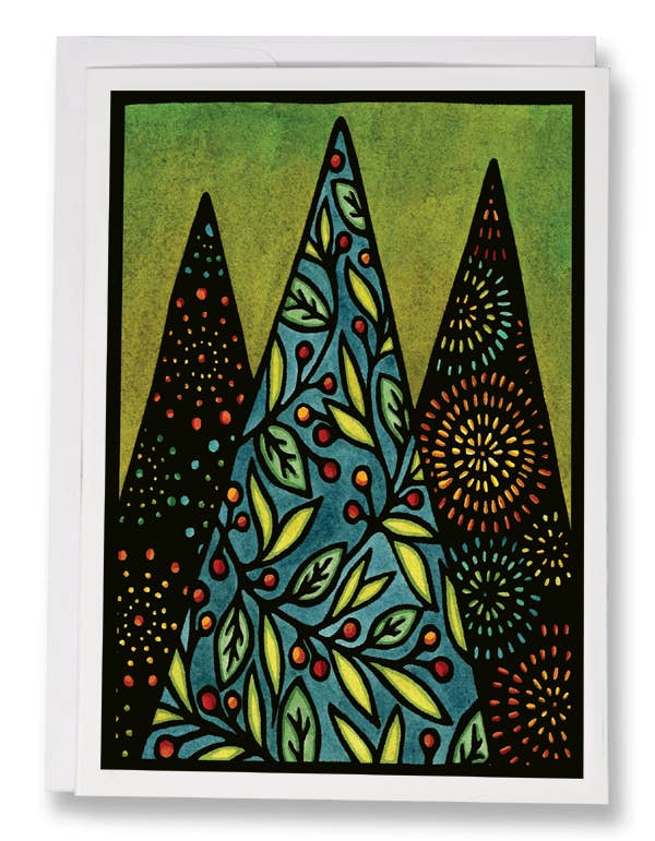 Sarah Angst Art - Wholesale Season's Greetings Card - Greeting Card Holiday Christmas Trees2