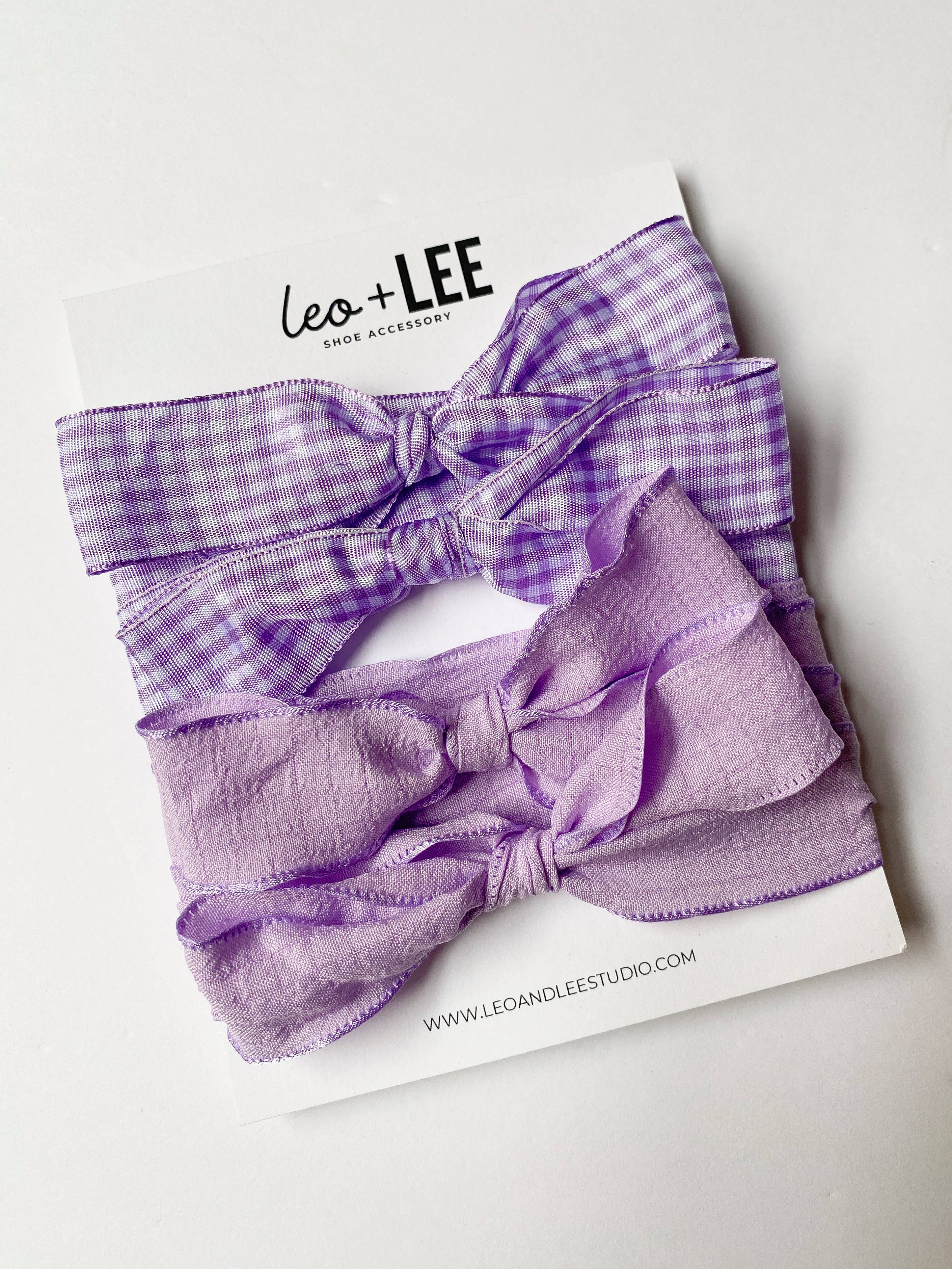 Leo & Lee Studio - Wholesale Shoelaces - Women's -  Gingham Shoe Lace Sets– Ribbon Bow Shoe Accessories11