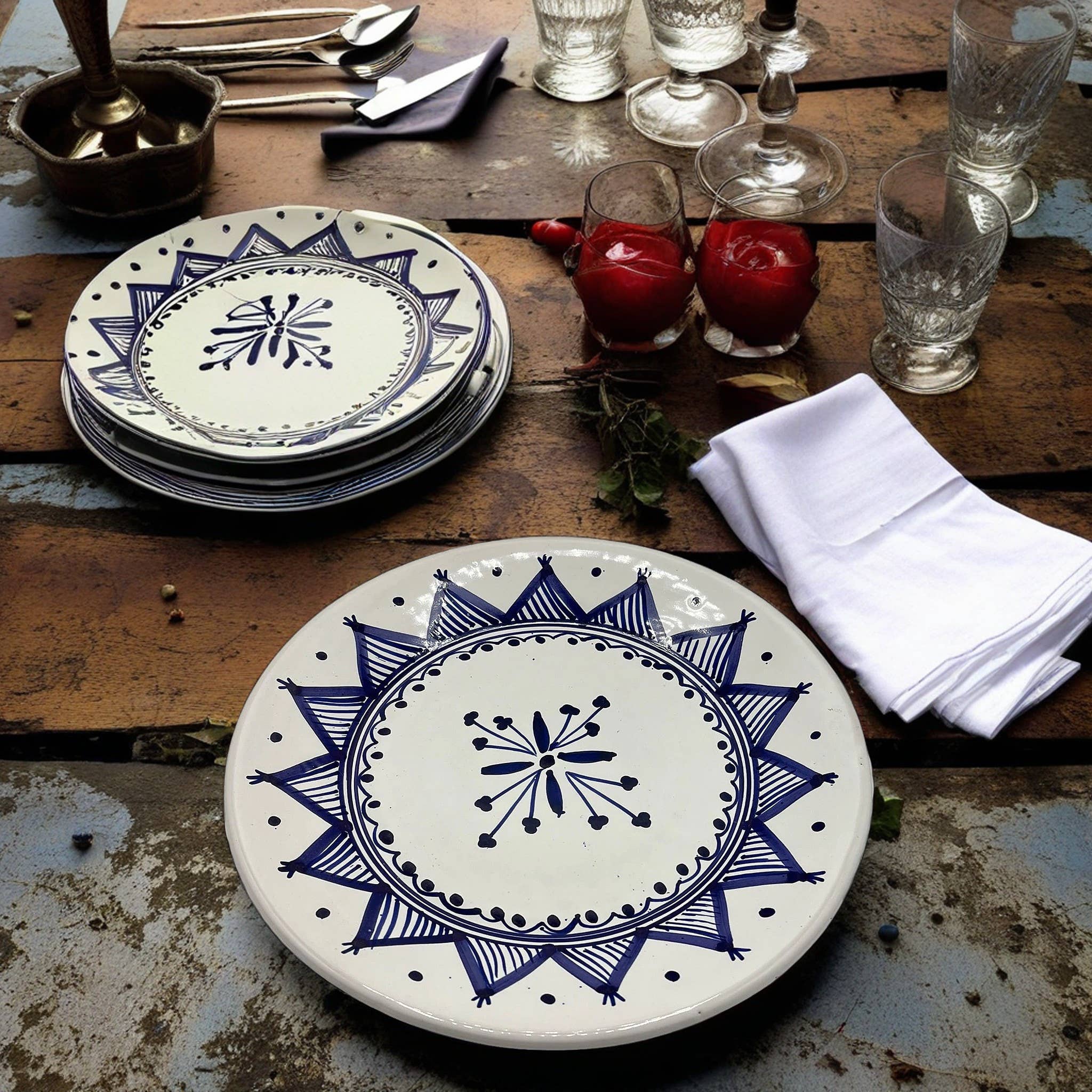 Etnico del Mondo - Wholesale Decorative Plate/Dish/Bowl - Tunisian Hand-Painted Ceramic Decorative Plate #25