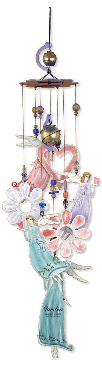 Sunset Vista Designs - Wholesale Wind Chime - 24" Angel Painted Metal Wind Chime Garden Decor - 801001