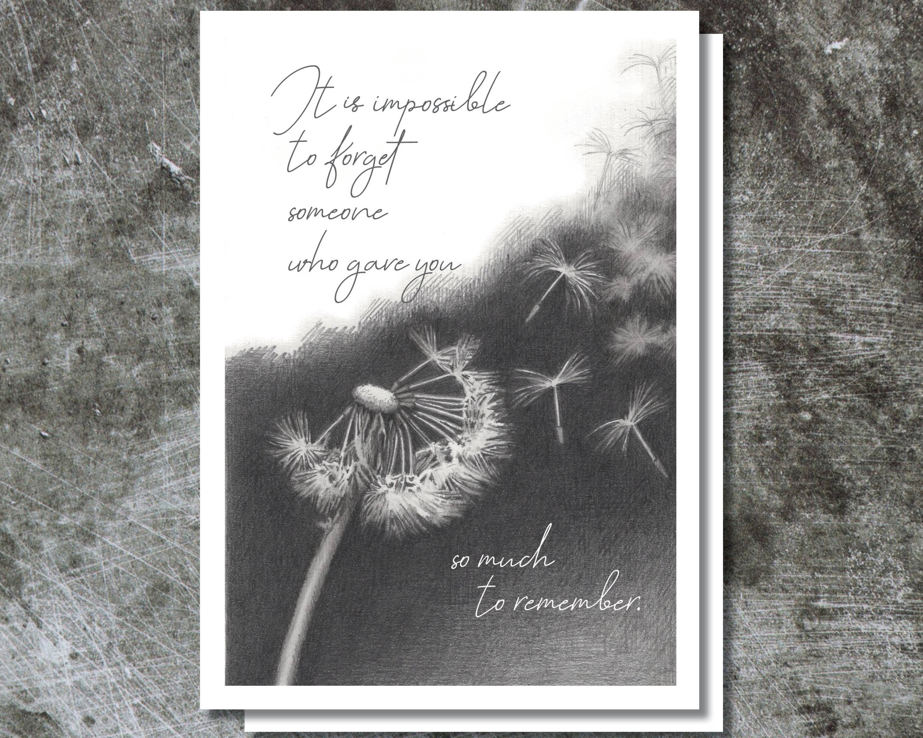 Karen Ritz Cards - Wholesale Sympathy Card - Impossible to Forget Sympathy Notecard1