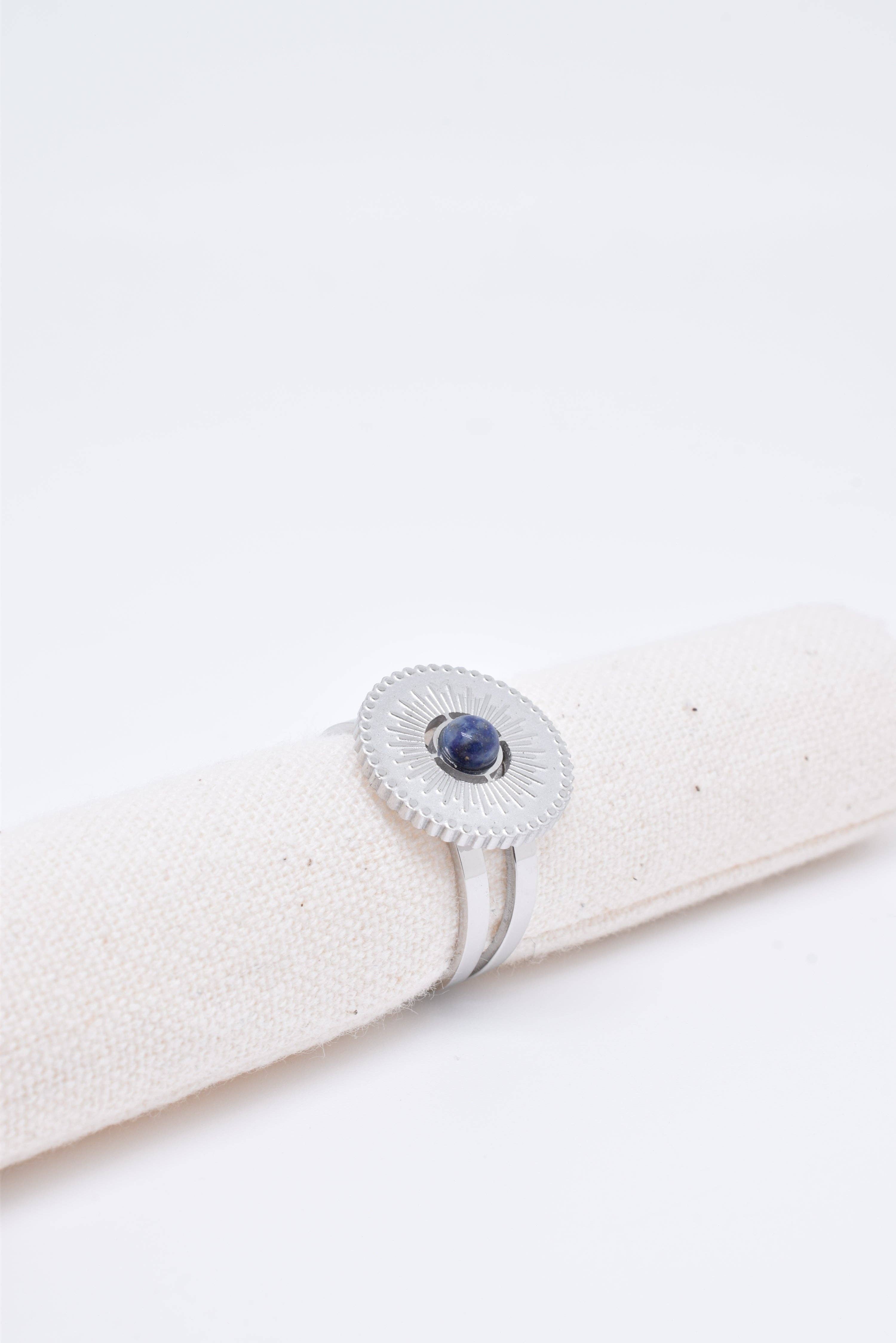 Kapyco - Vente Solitaire - Bague Chloé en acier inoxydable argenté1