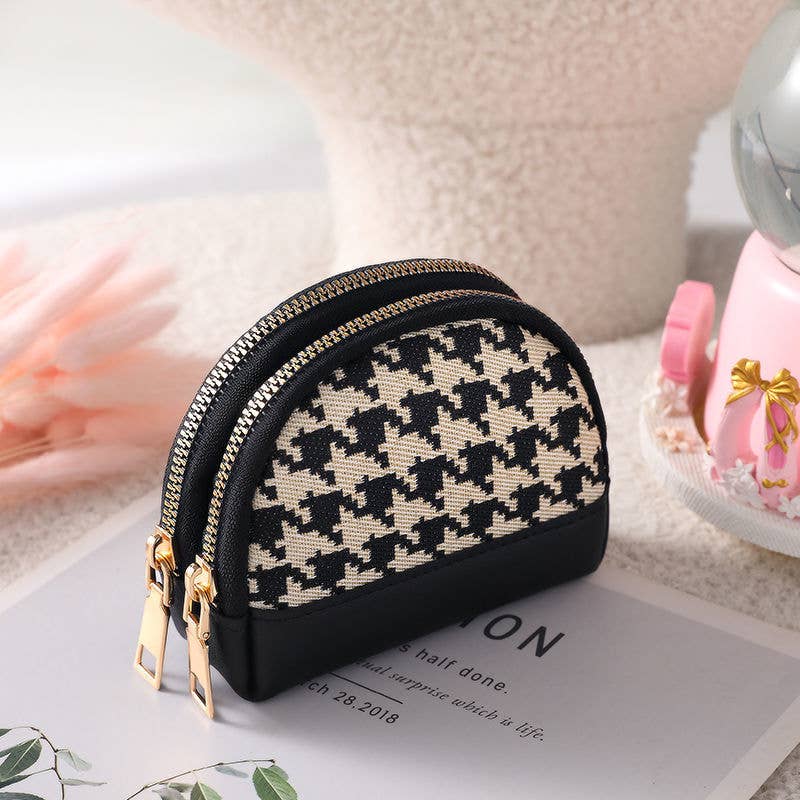 Funkyrel® Atzbranding Limited - Wholesale Coin Purse - Women's - Chic Houndstooth Zipper Purse3