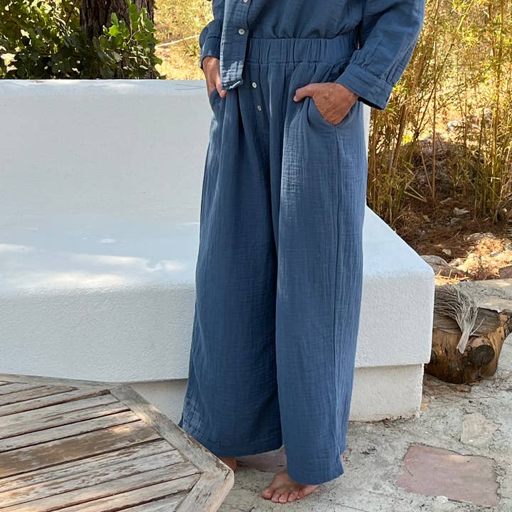 loom.ist - Vendita all'ingrosso Pantalone - Donna - Pantaloni in cotone a doppio strato di mussola25