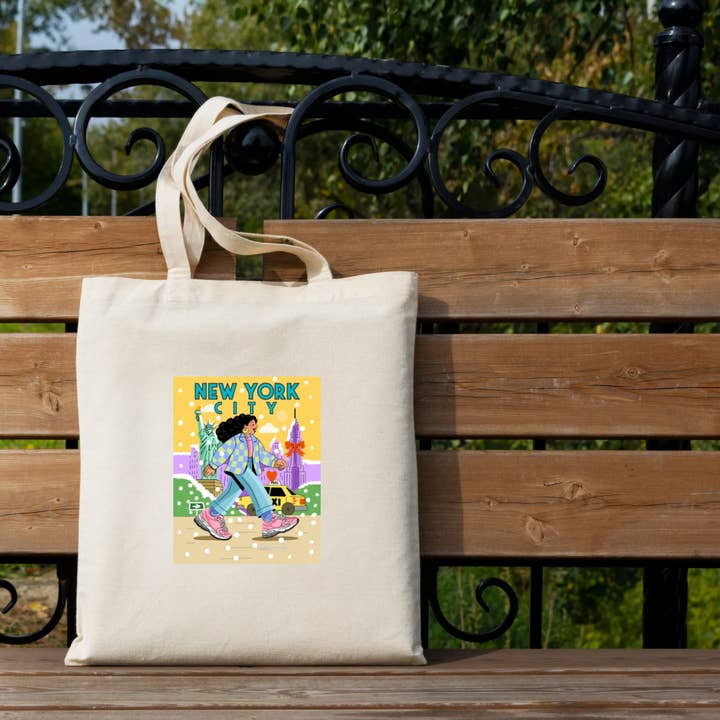 New York City Tote Bag – Illustrated NYC Canvas Tote, Color for wholesale by Fanesha Fabre