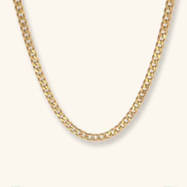 18k Stainless Steel Gold Chunky Curb Chain Tarnish Free for wholesale by Elyse Jewelry