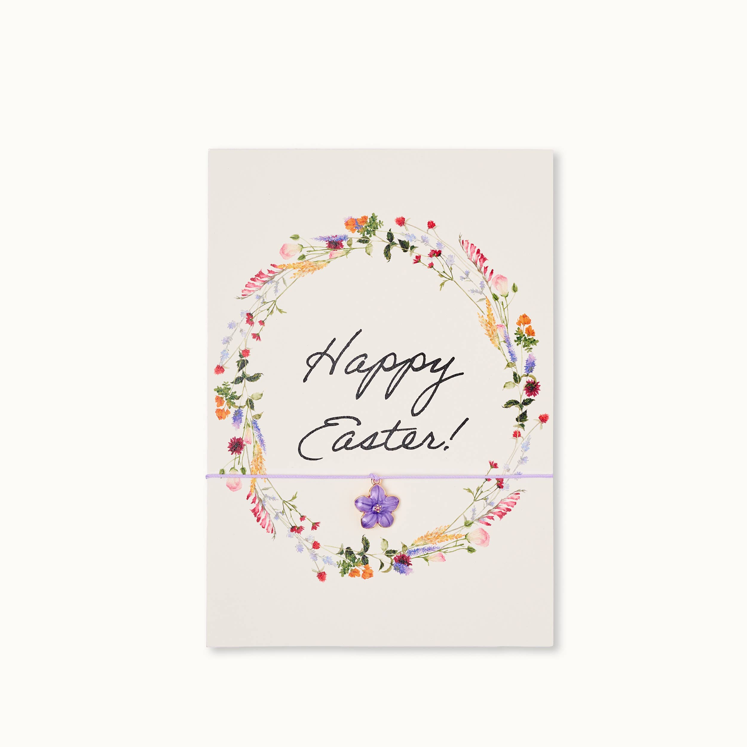by Vivi. - Wholesale Easter Card - Bracelet Card: Happy Easter Flowers0